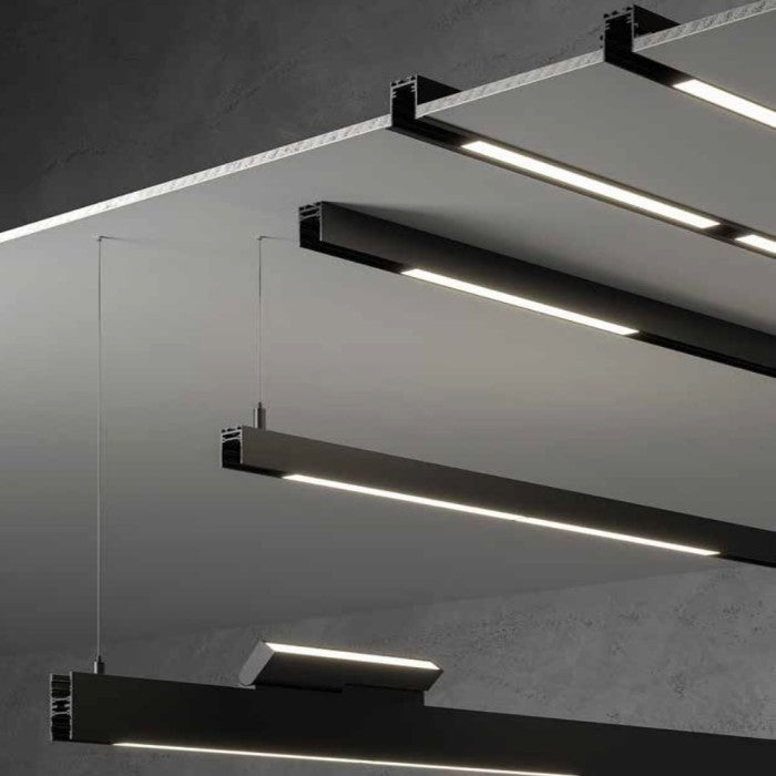 Binario sistema di montaggio ad incasso con cornice DAVINCI-INC-2M finitura bianca-nera 48V 2 METRI Binario sistema di montaggio ad incasso con cornice DAVINCI-INC-2M finitura bianca-nera 48V 2 METRI
